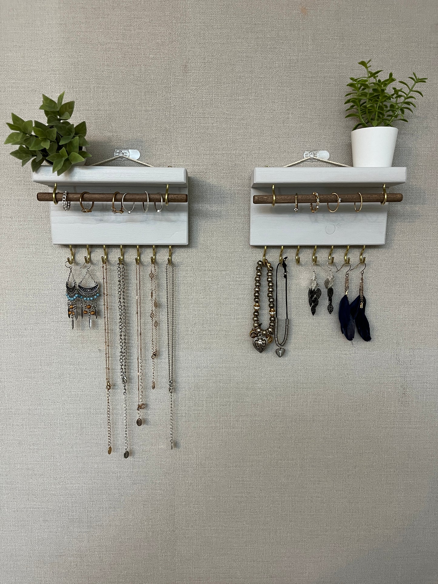 Painted Mini Jewellery Shelves | Wall Mounted Jewellery Organisers