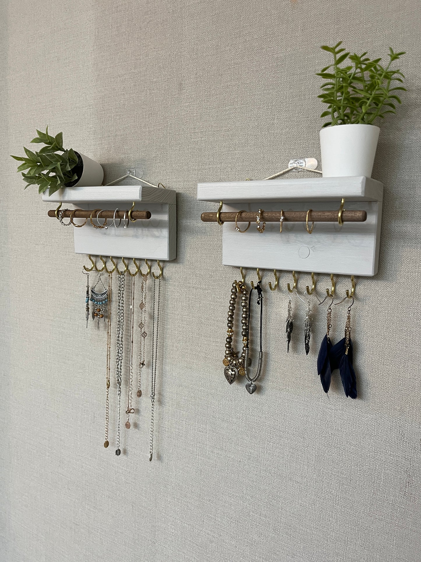 Painted Mini Jewellery Shelves | Wall Mounted Jewellery Organisers