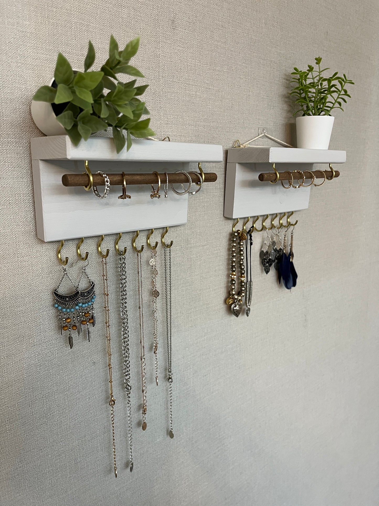 Painted Mini Jewellery Shelves | Wall Mounted Jewellery Organisers