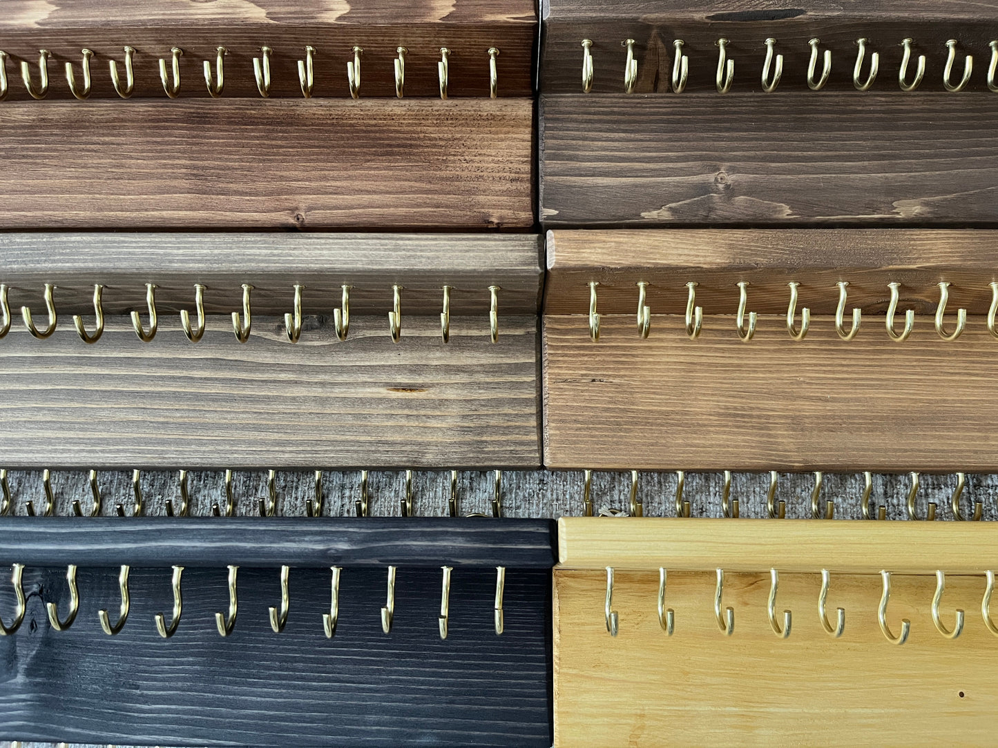 Large Double Row Jewellery Organiser | Necklace Storage With Shelf | Earring Holder